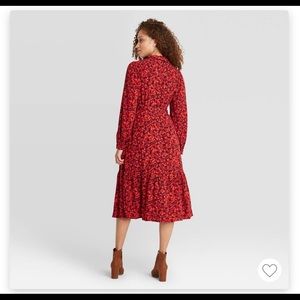 NWT Women’s Floral Print Long Sleeve Shirtdress S